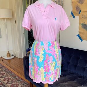 Lilly Pulitzer Dragonfly Pink Scalloped Hem Skirt, Sz 4
